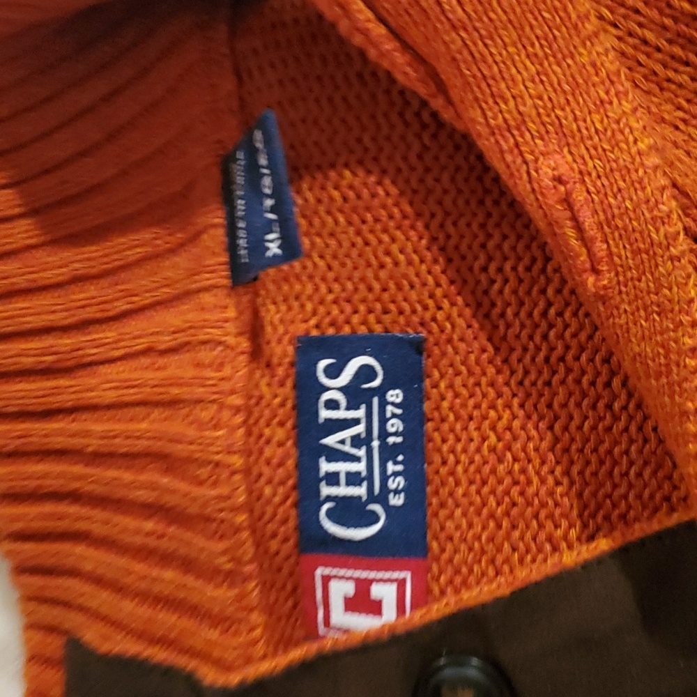 Chaps 100 % cotton sweater with elbow patches